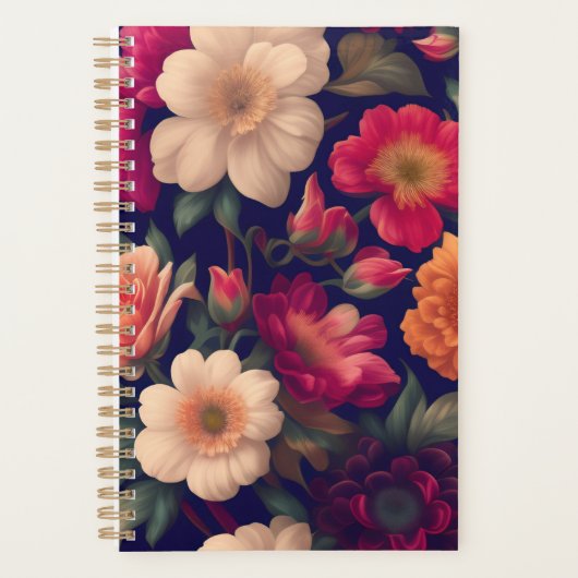 Een behang met een bloemmotief planner (Voorkant)