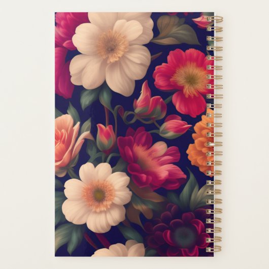 Een behang met een bloemmotief planner (Achterkant)