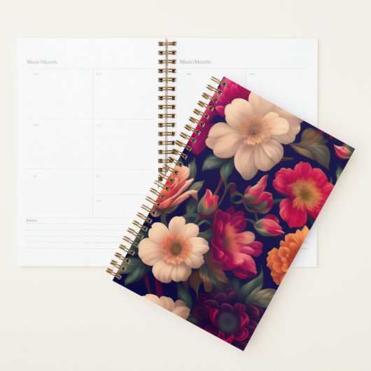 Een behang met een bloemmotief planner (Display)