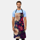 Een behang met een bloemmotief schort (Gedragen)