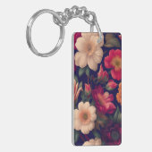 Een behang met een bloemmotief sleutelhanger (Voorkant Links)