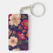 Een behang met een bloemmotief sleutelhanger (achterkant)