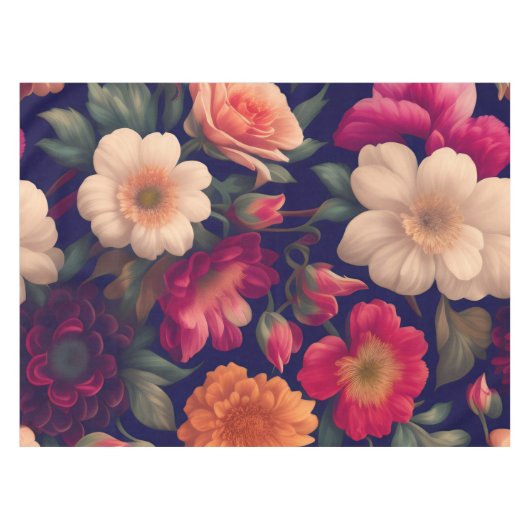 Een behang met een bloemmotief tafelkleed (Voorkant (Horizontaal))