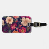 Een behang met een bloempatroon bagagelabel (Voorkant horizontaal)