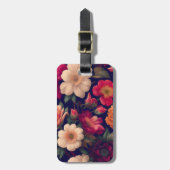 Een behang met een bloempatroon bagagelabel (Voorkant verticaal)