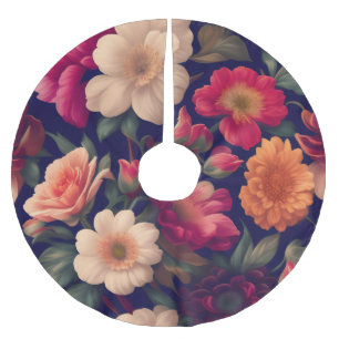 Een behang met een bloempatroon kerstboom rok