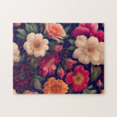 Een behang met een bloempatroon  legpuzzel (Horizontaal)