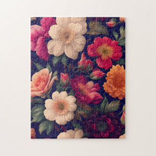 Een behang met een bloempatroon legpuzzel