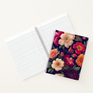 Een behang met een bloempatroon notitieboek