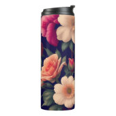 Een behang met een bloempatroon thermosbeker (Gedraaid links)