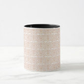Een beige en wit behang met een patroon mok (Midden)