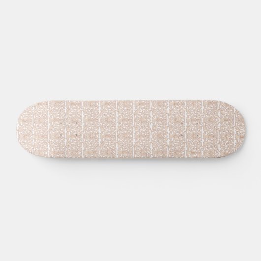 Een beige en wit behang met een patroon persoonlijk skateboard (Horizontaal)