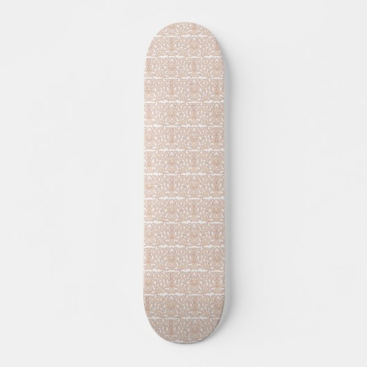Een beige en wit behang met een patroon persoonlijk skateboard (Voorkant)