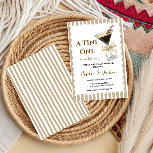 Eén Beige Kanten Strik “Er Broeit Een Baby” Koffie Kaart