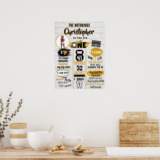 Een bekende 'One Hip Hop Milestone' foto van 1 sep Poster (Keuken)