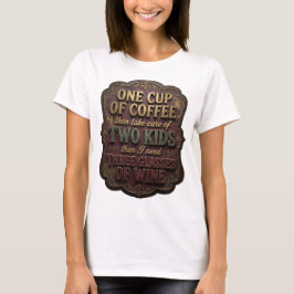 EÉN BEKER COFFIE EN DAN ZORG VOOR TWEE KINDEREN v2 T-shirt