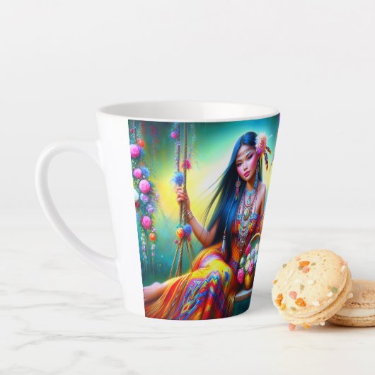 Een beker gemaakt met liefde en zorg latte mok (In situ)