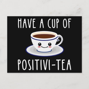 Een beker met positieve thee briefkaart