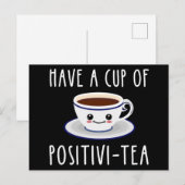 Een beker met positieve thee briefkaart (Voorkant / Achterkant)