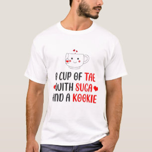 een beker met suiker en een koekje - Koreaanse dra T-shirt