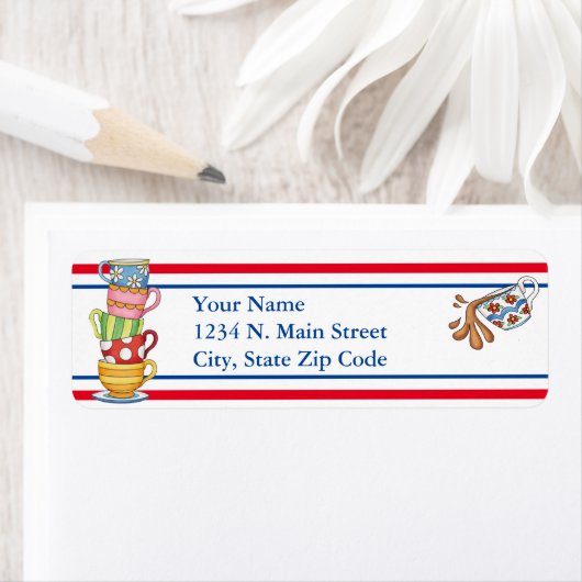 Een beker of twee koffie etiket (Insitu)