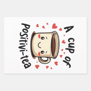 Een Beker Positivi-Thee Grappige Lieve Thee Liefhe Inpakpapier Vel
