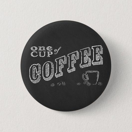 Eén beker van de Coffee Chalk Art Ronde Button 5,7 Cm (Voorkant)