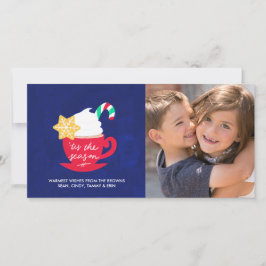 Een beker van 'Dit is de seizoensfotokaart' Feestdagenkaart