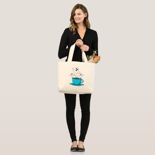 Een beker van een keukenkoffie grote tote bag (Voorkant (model))