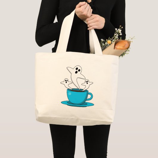 Een beker van een keukenkoffie grote tote bag (Voorkant (product))