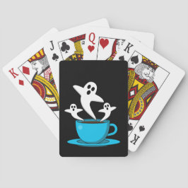 Een beker van een keukenkoffie pokerkaarten