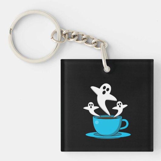 Een beker van een keukenkoffie sleutelhanger (Voorkant)