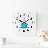 Een beker van een keukenkoffie vierkante klok (Huis)