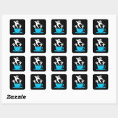 Een beker van een keukenkoffie vierkante sticker (Vel)