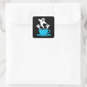 Een beker van een keukenkoffie vierkante sticker (Tas)