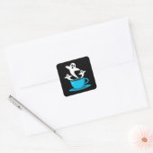 Een beker van een keukenkoffie vierkante sticker (Envelop)
