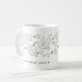 Een beker van liefde en vrede koffiemok (Voorkant links)