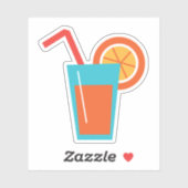 Een beker van oranje sap sticker (Vel)