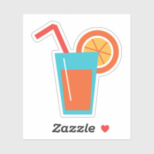 Een beker van oranje sap sticker