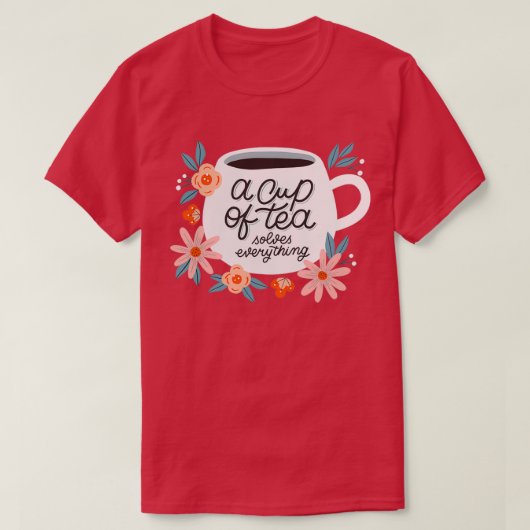 Een Beker van thee 5 T-shirt (Design voorkant)