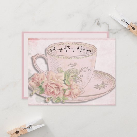 Een beker van thee voor Moederdag Roze alleen voor (Voorkant / Achterkant in situ)