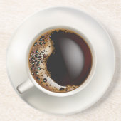 Een Beker van Zwarte Koffie Zandsteen Onderzetter (Voorkant)