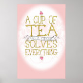 Een bekertje van Tea en een Cupcake Poster (Voorkant)