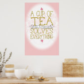 Een bekertje van Tea en een Cupcake Poster (Keuken)