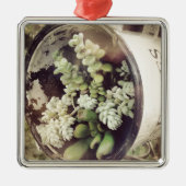 Een bekertje vol met succulente planten metalen ornament (Voorkant)