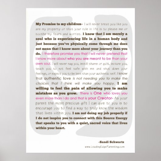 Een belofte aan mijn kind poster (Voorkant)