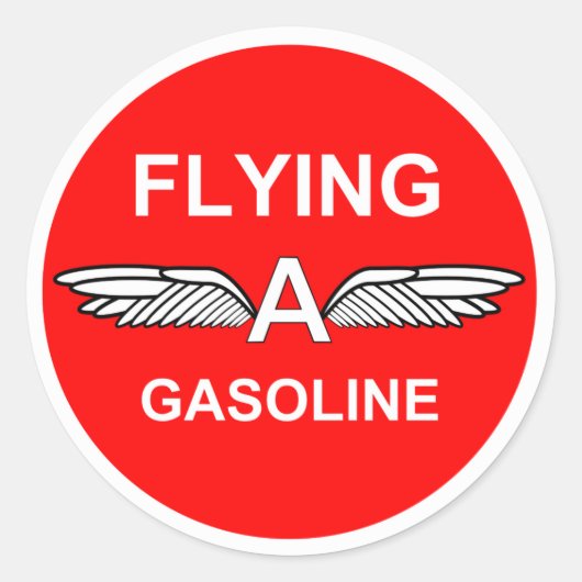 Een benzine vliegen ronde sticker (Voorkant)