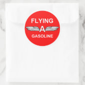 Een benzine vliegen ronde sticker (Tas)
