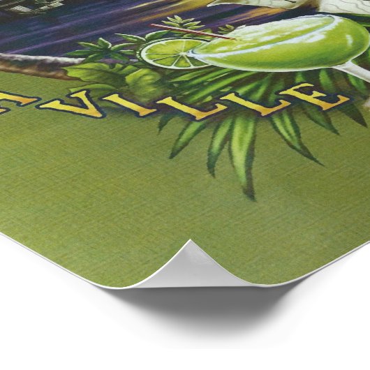 Eén bepaalde Harbour Jimmy Buffett Lyrics Poster (Hoek)