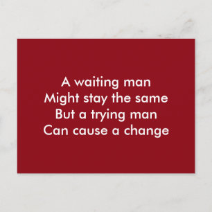 Een beproefd man motivatie briefkaart